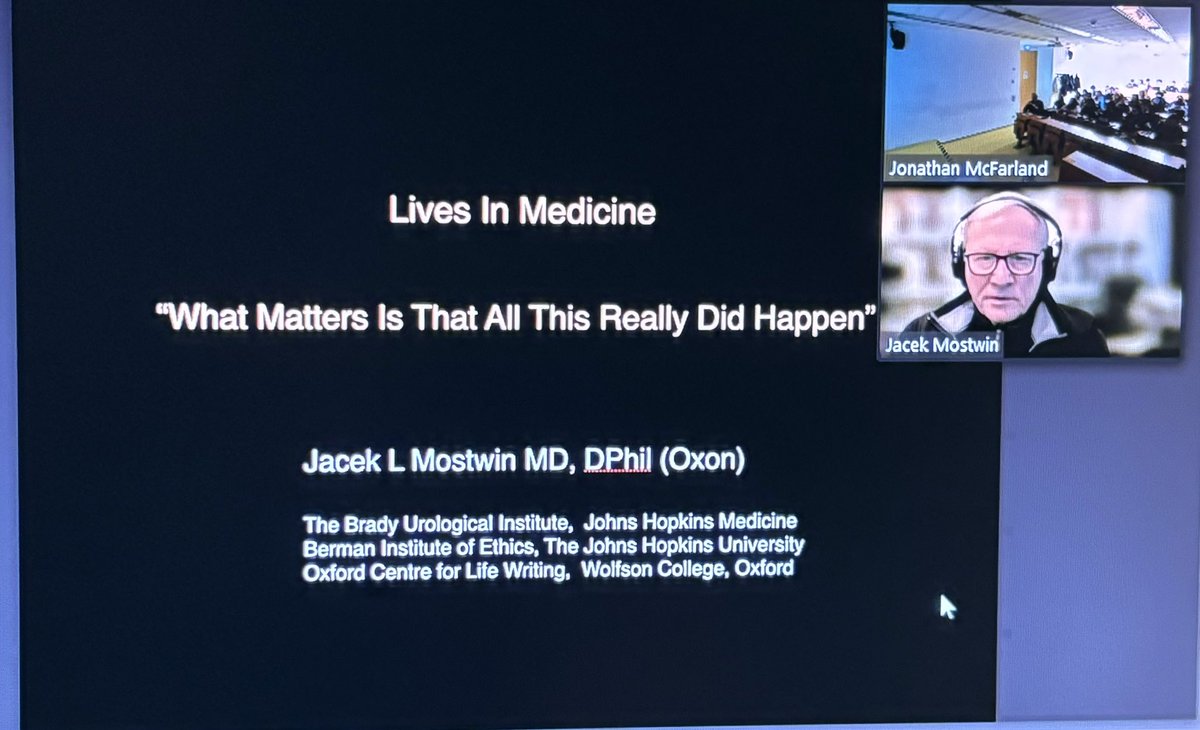 A magistral talk by @jmostwin on the importance of the true, real lives of doctors and patients @UPFbiomed @UPFBarcelona @hospitaldelmar @HopkinsMedicine @ManuelPera11 @DoctorHumanist @davidkopaczmd @whole_patients @juliomayol