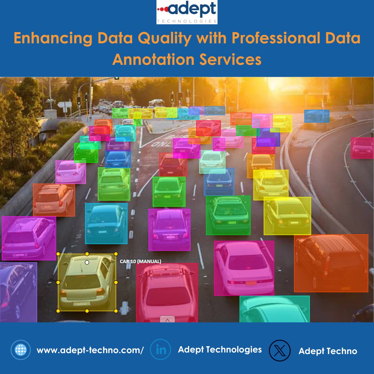 As you may know, data annotation is a vital step in preparing and labeling your datasets, ensuring accurate and meaningful insights. That's where Adept Technologies come in. Contact us today for a discussion on elevating the success of your machine learning and artificial