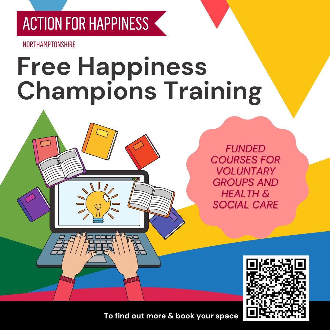 If you work in the voluntary or health and social care sectors in #Northamptonshire & want access to FREE training on the Ten Keys to Happier Living, visit our Eventbrite page now: eventbrite.com/o/action-for-h… Please share widely.