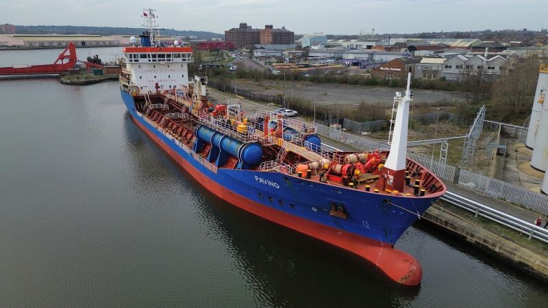 Our Graypen Mersey office recently had the pleasure of looking after the Pavino in Birkenhead, and we were fortunate enough to receive some great Drone Shots of the vessel alongside!

#Graypen #Shipping #Tanker