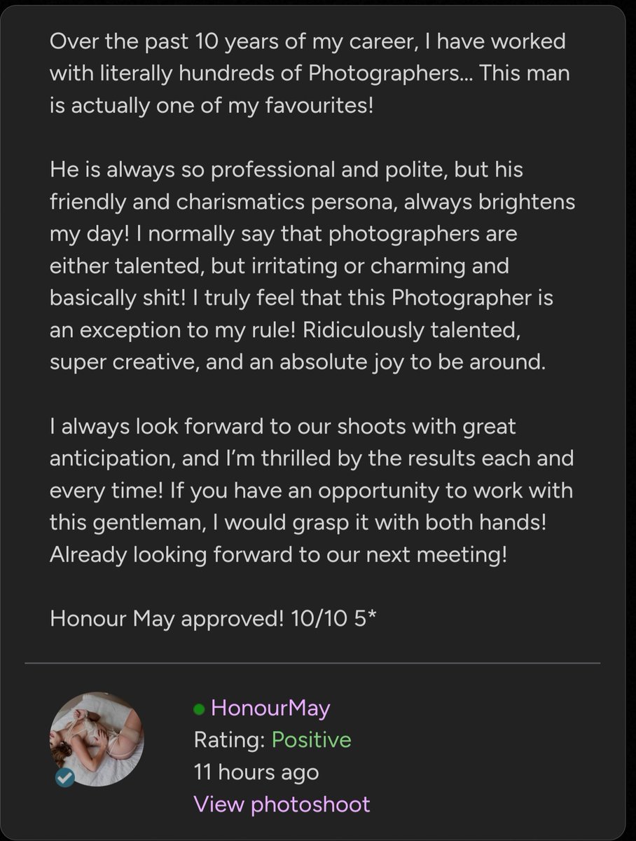 DevilishFramez's tweet photo. Being somewhat new to the industry can make hard to work with people. Especially if they are not sure you can deliver. So I wanted to post a reference on here from one of my favourite people to work with @X_MissMay_X I do hope to work with many more people in 2024 😁 #adultfolio https://t.co/S7drbp3t5F