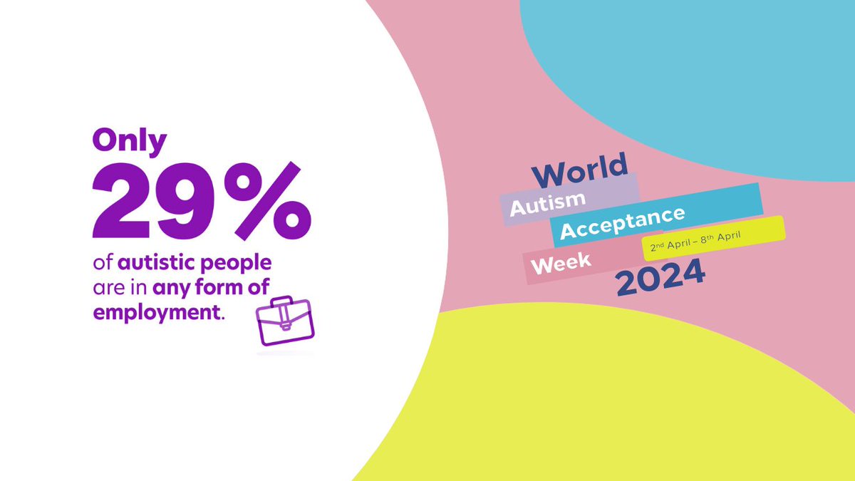 Did you know that only 29% of autistic people are in any form of employment?

Autistic people can bring creativity, new perspectives &amp; unique talents to any working environment!

Let's celebrate neurodiversity &amp; create inclusive spaces where everyone's individual strengths shine!