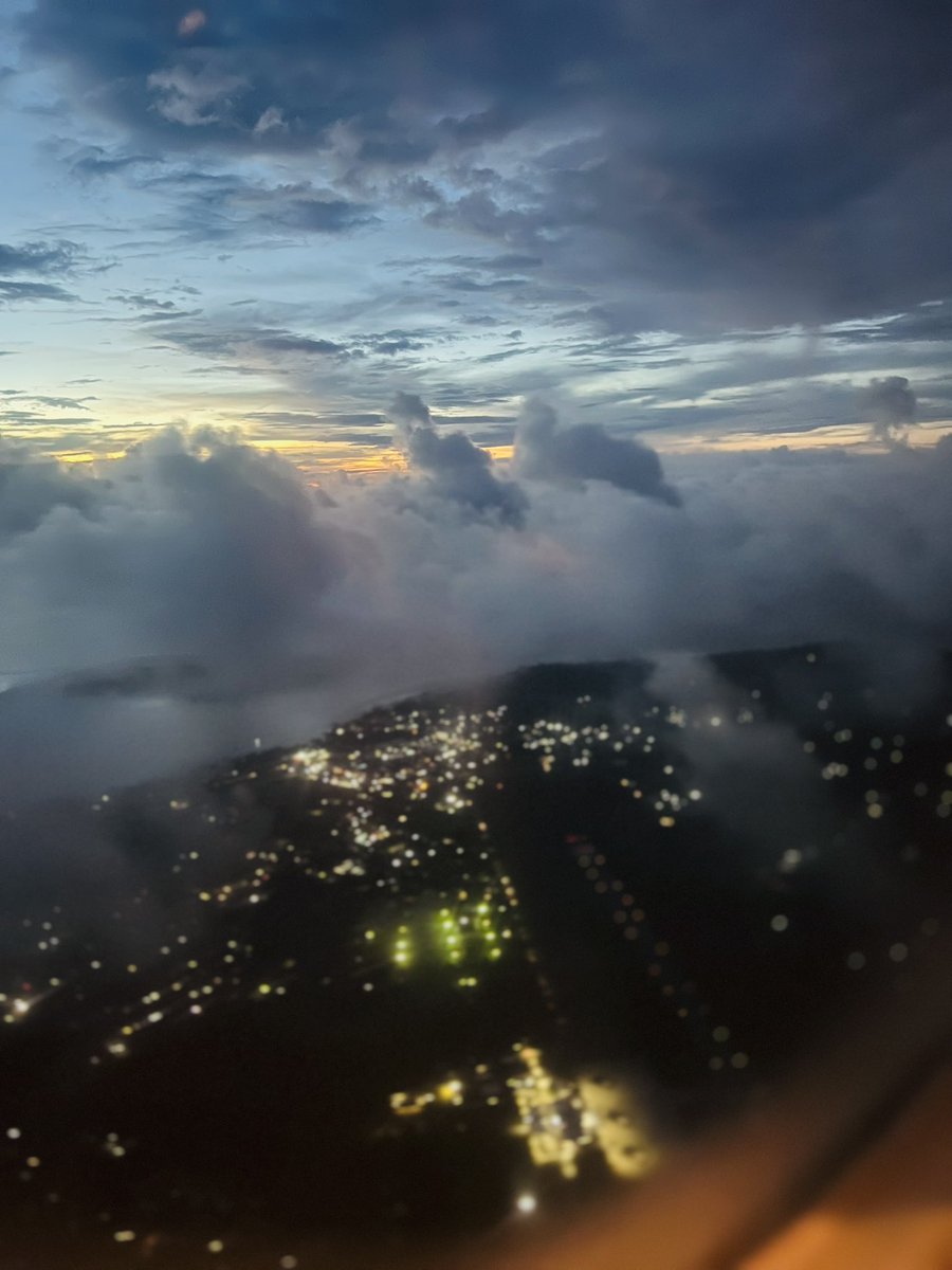 Kavieng town lighting up our way down from 33,000 feet.