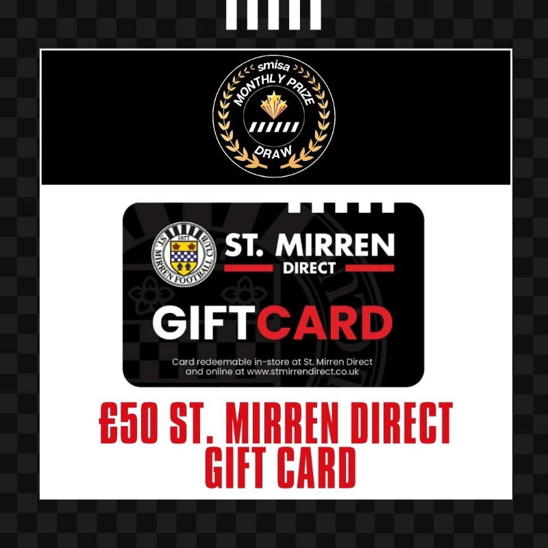 𝗠𝗮𝗿𝗰𝗵 𝟮𝟬𝟮𝟰 𝗣𝗿𝗶𝘇𝗲 𝗗𝗿𝗮𝘄 SMiSA's prize draw for March is for a £50 club shop voucher! The draw will take place at 7pm tonight on all social media channels. All current members are automatically entered. 𝐆𝐨𝐨𝐝 𝐋𝐮𝐜𝐤! #OurStMirren #COYS