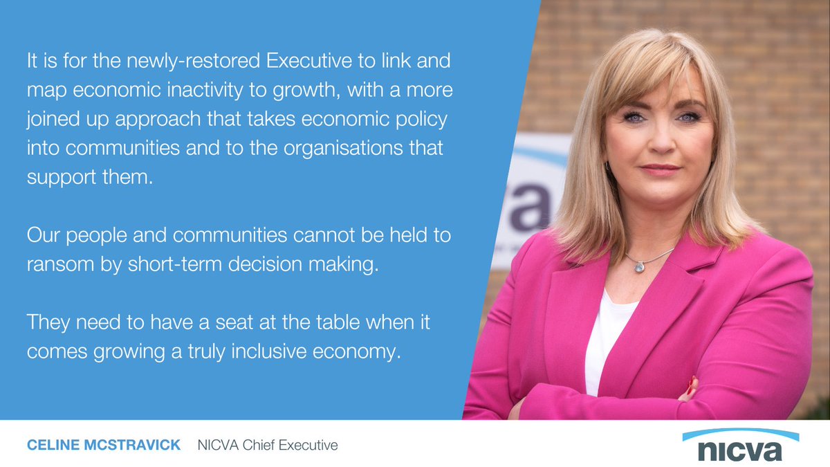 Our sector is facing a cliff-edge when UK Shared Prosperity funding ends in March 2025. That's why we need to have a seat at the table when it comes growing a truly inclusive economy. @NICVA Chief Exec @celinemcs in this week's @irishnewsbiz irishnews.com/news/business/…