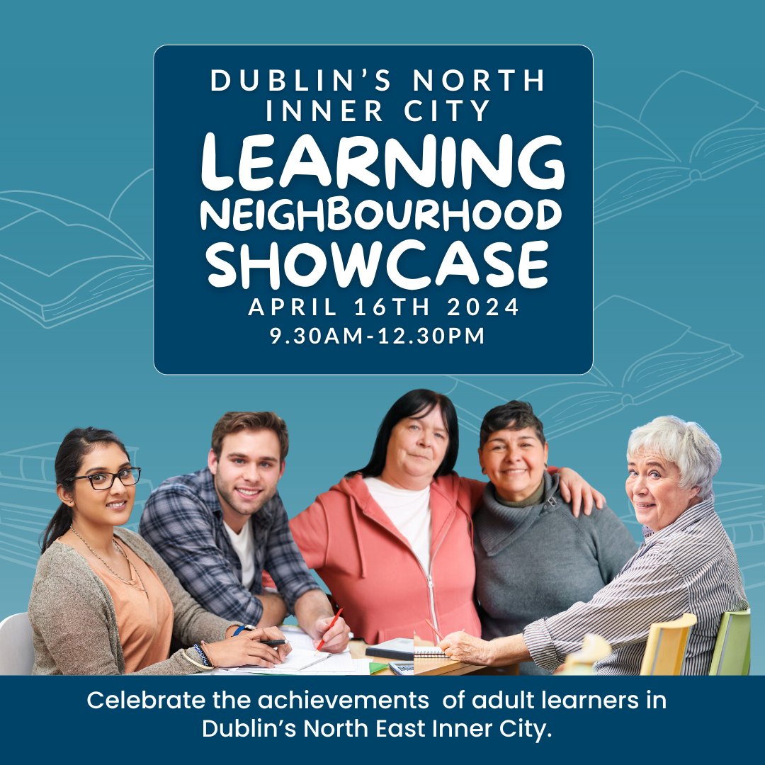 👋🏽Come along to #LearningNeighbourhoodShowcase! Learn more about how education can positively impact the lives of your service users. Email admin@parnell.cdetb.ie to register Free entry, lunch is provided. #dublin1 #innercitydublin #adulteducation #LNS2024 #CityofDublinETB