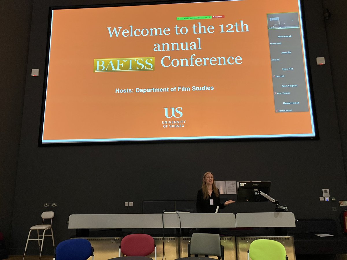 Our outgoing Chair, @liziwat, opening the @baftss Conference 2024 @sussexuni 👏 #baftss2024 @sussexfilm