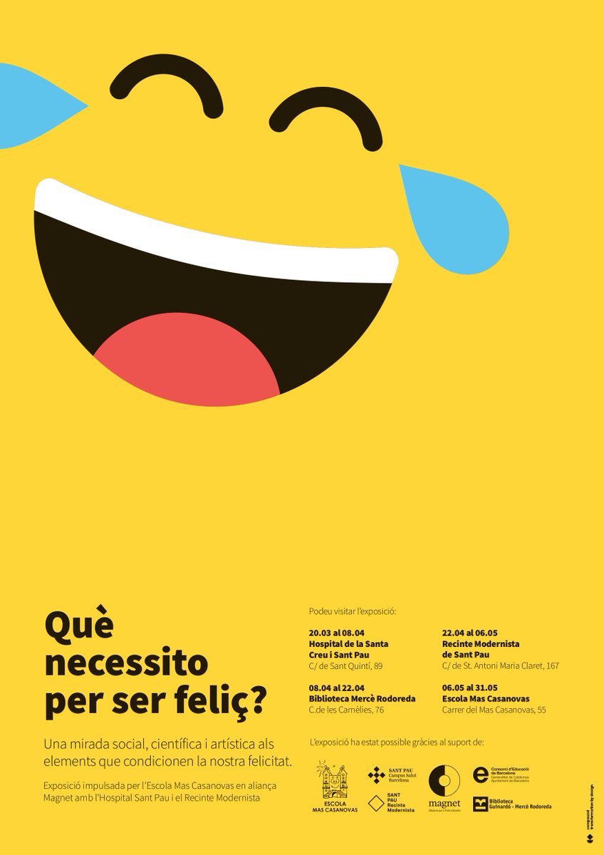 QUÈ NECESSITO PER SER FELIÇ? @MasCasanovasEsc presenta una exposició itinerant que proposa una mirada social, científica i artística als elements que condicionen la nostra felicitat😀