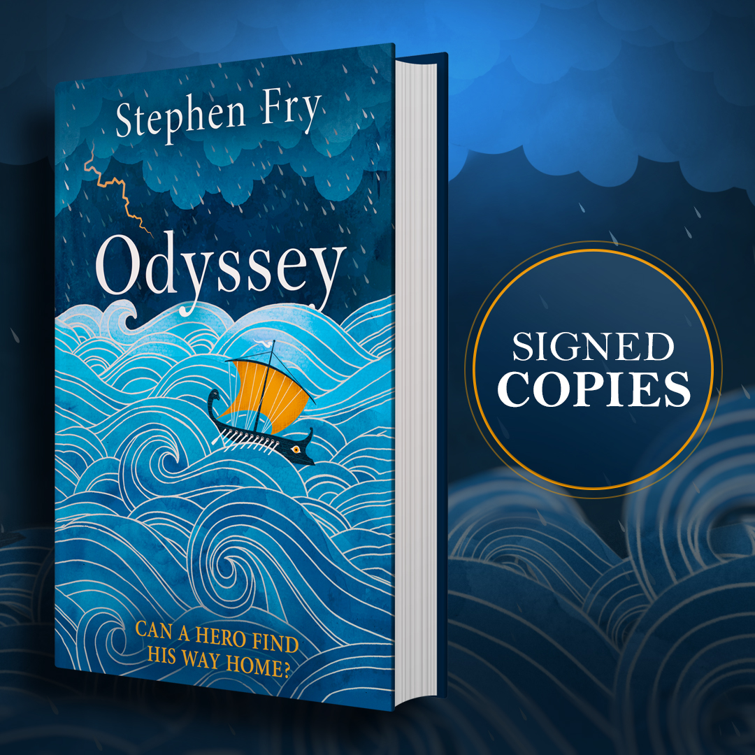 Coming 24 October - the final book in @stephenfry 's acclaimed internationally bestselling Greek myths series telling the story of The Odyssey - can a hero find his way home? Pre-Order your signed Copy: whsmith.co.uk/products/odyss…