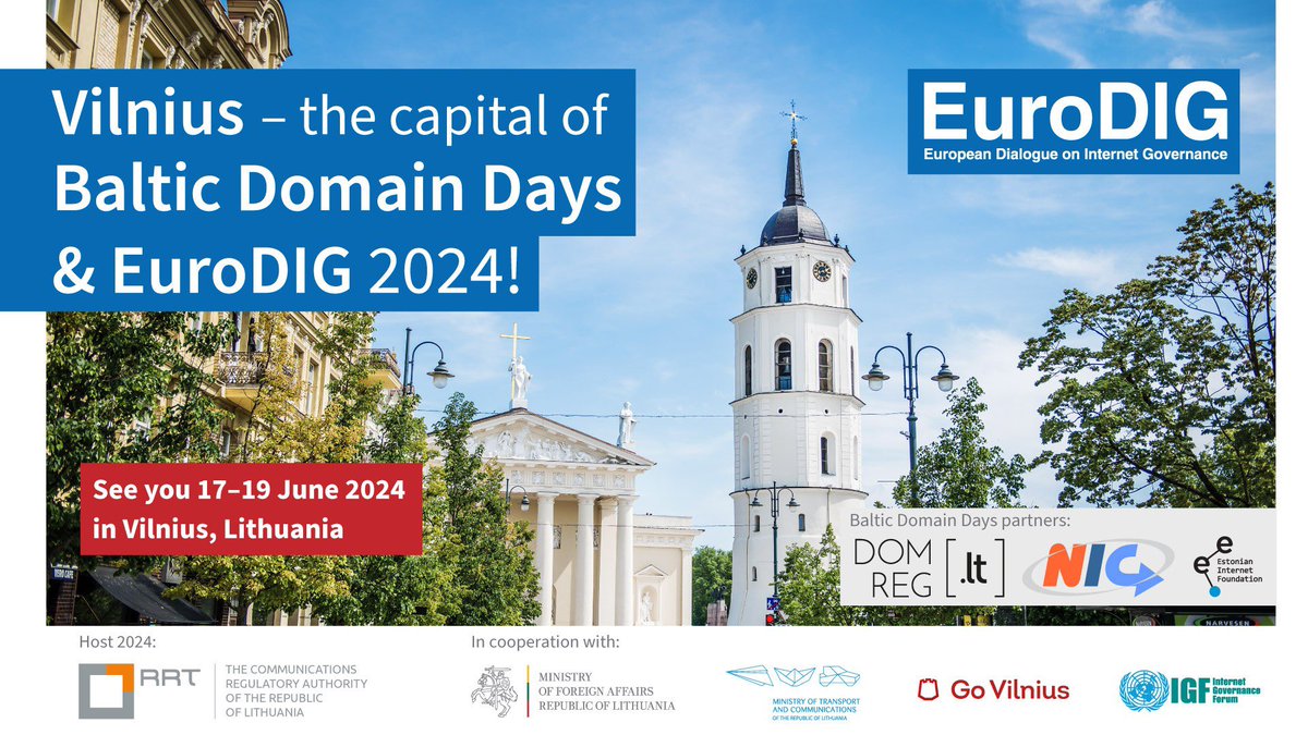 [LV]
🎊Laipni aicinām Jūs uz domēna industrijas pasākumu, kas vērsts tieši uz Baltijas reģionu – Baltic Domain Days2024 (BDD), kas norisināsies kā daļa no EuroDIG(European Dialogue on Internet Governance) pasākuma.
(1/7)