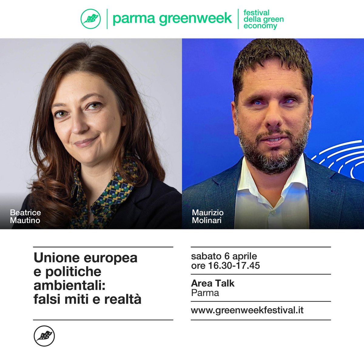 Parlamento europeo (@europarl_it) on Twitter photo 🌱🇪🇺 Alla @GreenWeekItalia per parlare di politiche ambientali dell'UE e di come riconoscere ed evitare la disinformazione
Con <a href="/divagatrice/">Beatrice Mautino</a> <a href="/maurimol79/">Maurizio Molinari 🇪🇺 👨🦯 ⚪️ ⚫️</a> <a href="/mgaiaf/">Maria Gaia Fusilli</a>
🗓️Sabato 6 aprile
🕛16:30
📍Piazza Giuseppe Garibaldi, Parma
Iscriviti qui 👈🏻
shorter.me/L0noZ 🌱🇪🇺 Alla @GreenWeekItalia per parlare di politiche ambientali dell'UE e di come riconoscere ed evitare la disinformazione
Con <a href="/divagatrice/">Beatrice Mautino</a> <a href="/maurimol79/">Maurizio Molinari 🇪🇺 👨🦯 ⚪️ ⚫️</a> <a href="/mgaiaf/">Maria Gaia Fusilli</a>
🗓️Sabato 6 aprile
🕛16:30
📍Piazza Giuseppe Garibaldi, Parma
Iscriviti qui 👈🏻
shorter.me/L0noZ