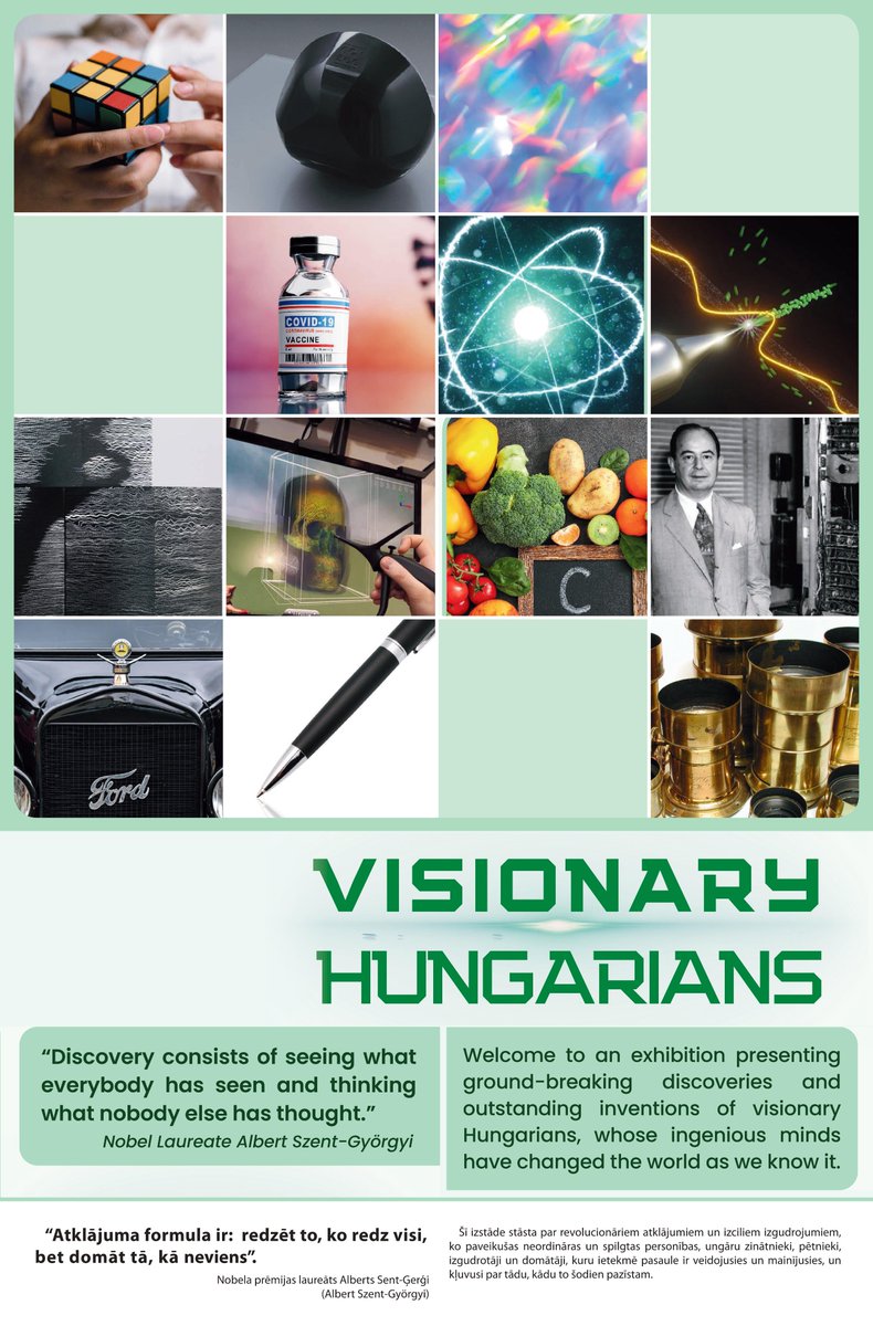 Rīt, 4. aprīlī, plkst. 16.30, @LZA_LV atklājam izstādi 'Ungāru vizionāri', kuru vidū ir izcili izgudrotāji, zinātnieki, Nobela prēmijas laureāti. Sk. lza.lv/aktualitates/j…