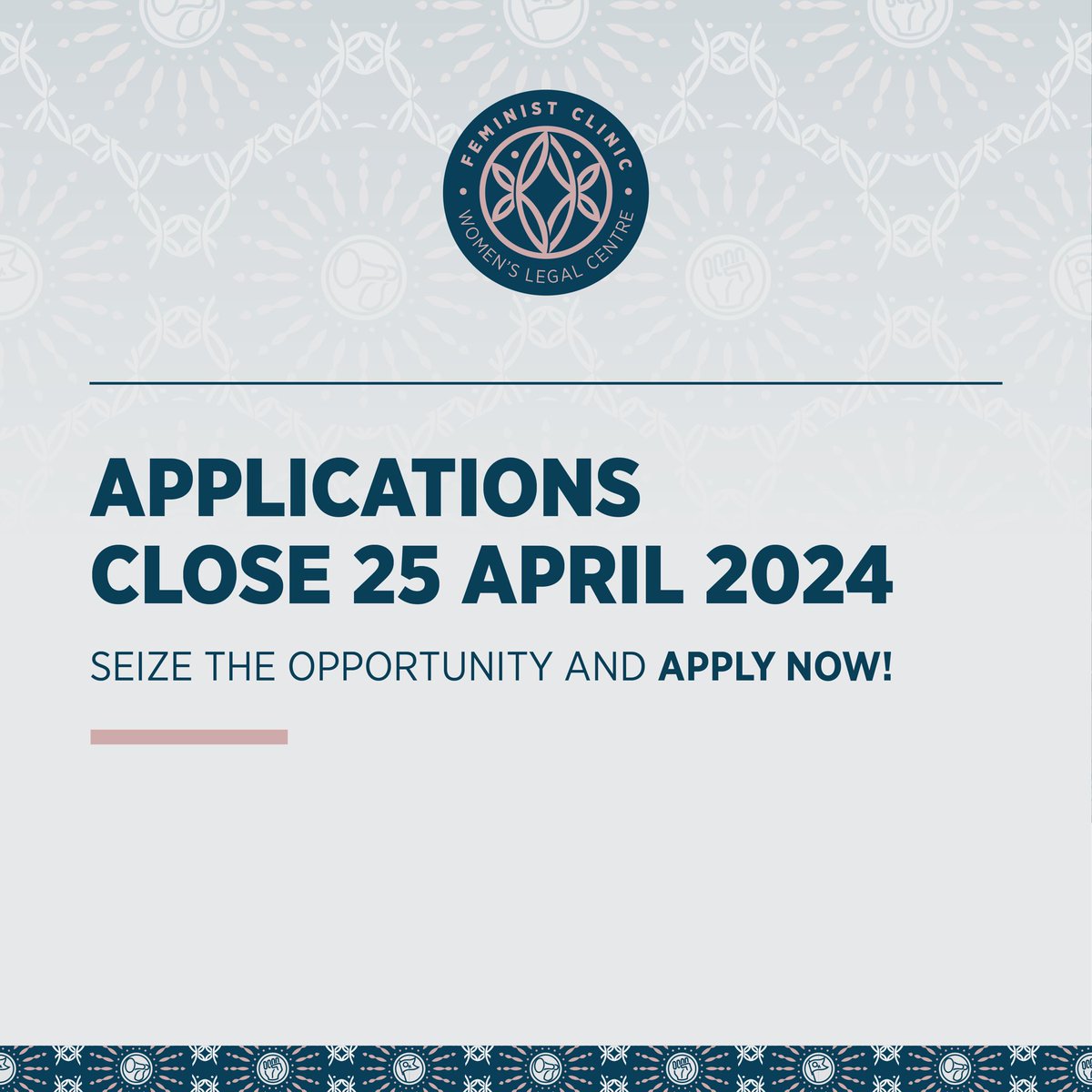 Only 15 spots available for our 2024 Feminist Clinic! Apply now and secure your spot for this transformative experience in Midrand, Johannesburg. Applications close April 25th, 2024. #FeministClinic #FeministJurisprudence #LegalTransformation