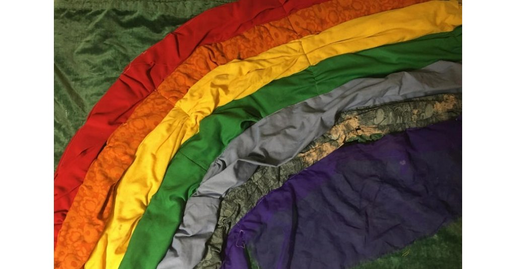 Day 3 of #Archive30 #ColourfulArchives 🌈 1. A Colourful 'I became a feminist as an alternative to becoming a masochist' badge. 2. Rainbow section of the mile-long Dragon banner from Greenham Common Women's Peace Camp, created by women from across the UK.