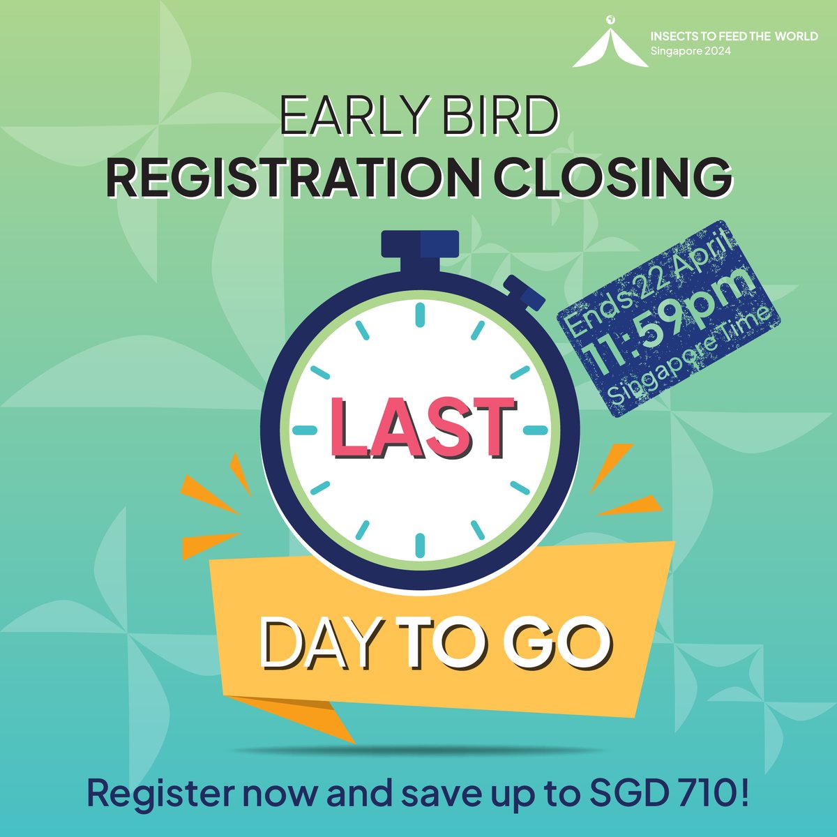 ⏰ Last call for early bird registration! Don't miss out on savings! Register now before it's too late! Ends at 11:59 PM Singapore time! ➡bit.ly/47C8TXa
#IFW2024 #Insects #Conference #BSF #mealworm #cricket #silkwork #alternativeProtein #sustainability #earlybirdspecial