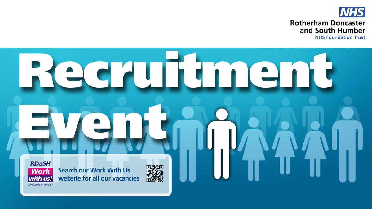 Interested in a career in the #NHS? Call in to our #recruitment event on April 18 and meet our friendly team. Looking forward to seeing you at St Catherine’s House, Tickhill Road, DN4 8QP, from 12.30pm to 3pm. Find out more ➡️ rdash.nhs.uk/news/recruitme… #WeAreTheNHS
