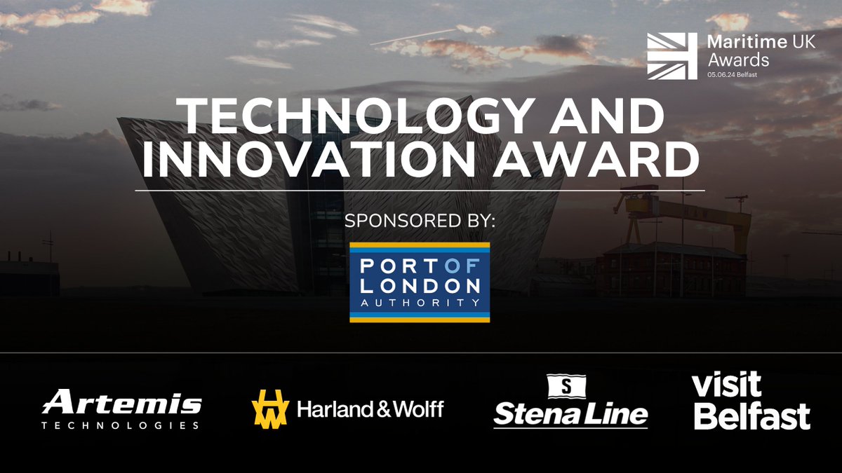 #MUKA24 Award Category: Technology and Innovation Award sponsored by @LondonPortAuth The winner of this award will evidence how they have solved a challenge related to maritime through developing and deploying an innovative product or service. Enter now: maritimeuk.org/awards-2024/ca…