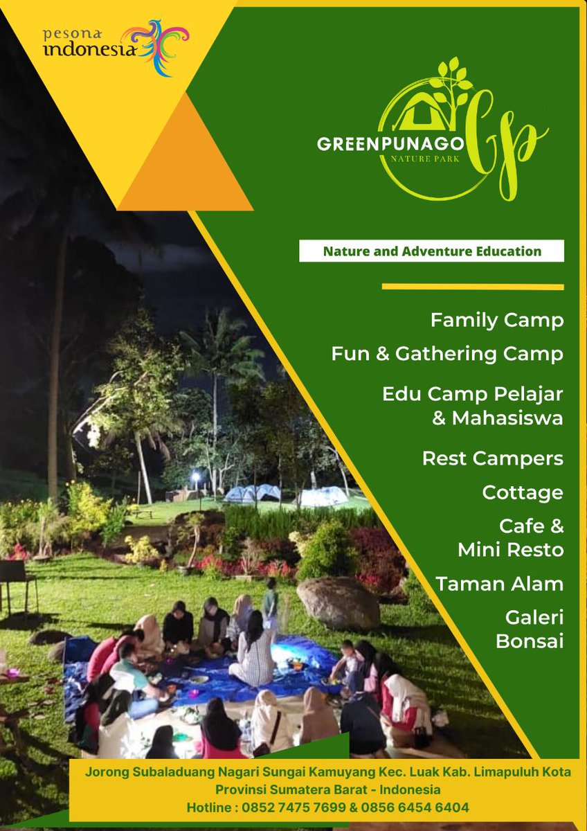 Green Punago Nature Park
Jr Subaladuang Sungai Kamuyang Kab. Limapuluh Kota Prov. SUMBAR

#camping #sayang_anak #sumbar #riau #kenapa_payakumbuh