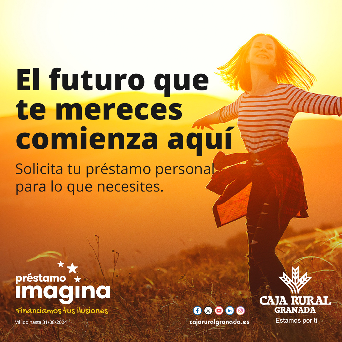 ✨Préstamo Imagina✨ El futuro que mereces comienza aquí.  Solicita tu préstamo personal para lo que necesites. 📲 Simula tu préstamo aquí👉 bit.ly/4al1mNL #CajaRuralGranada #PréstamoImagina