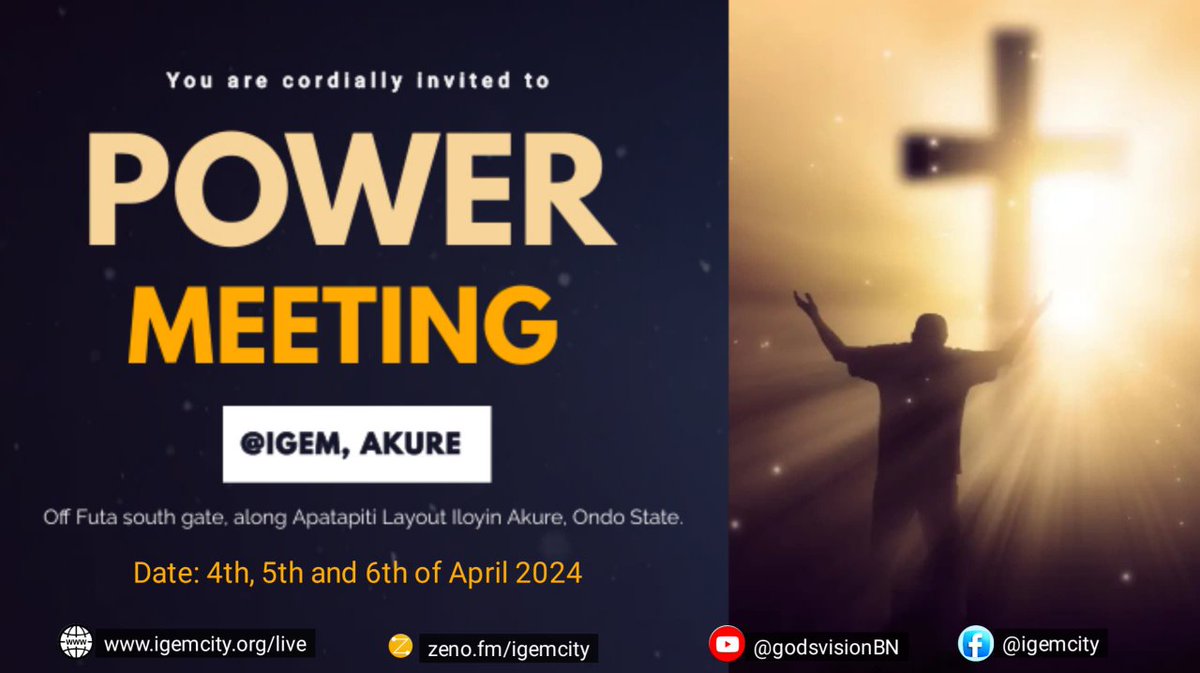 All power is given unto me in heaven and in earth. Matthew 28:28 .Come and meet with God in this month Power meeting. #igem #powermeeting #jesus #miracle #healing #blessing #deliverance #godskingdom