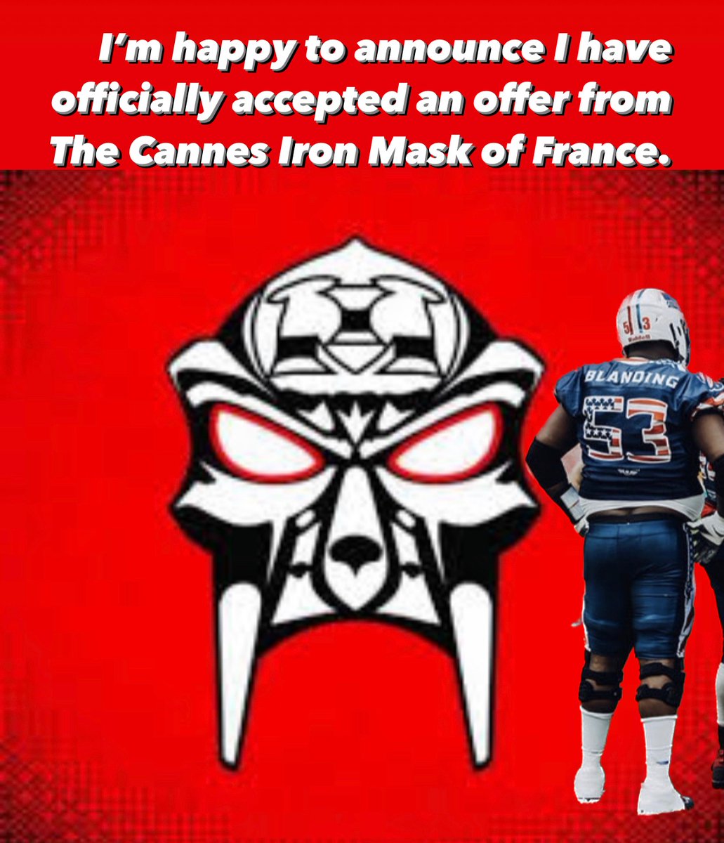 I’m happy to announce I have officially accepted an offer from The Cannes Iron Mask of France.