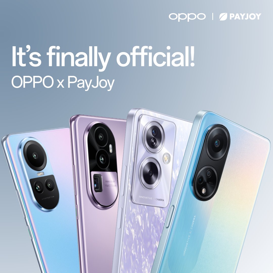 Now everyone can enjoy the OPPO life, with phone finance deals on a range of OPPO devices from PayJoy. Learn more now: payjoy.com