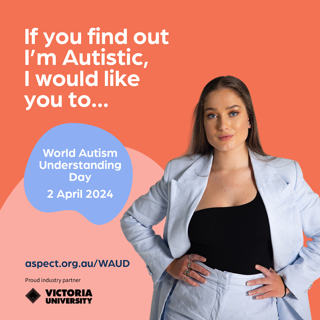 To celebrate World Autism Acceptance Week, we’re working with our partner @AutismSpectAust to better understand what our autistic community would like us to know, do and say so we can be more helpful and supportive aspect.org.au/waud