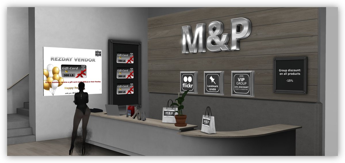SusannDeCuir's tweet photo. M&P Shop: RezDay Vendor for group members
Currently, if you have RezDay, you can get a voucher worth 300 L$ there if you are in the group.
TELEPORT: https://t.co/3AsPv0vq2k
#Virtuell #SecondLife #PitBanx #RezDay #Giftcard https://t.co/0NUgKRVqzX