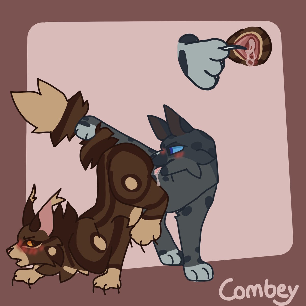 combeyv's tweet image. Trans bramble x Ashfur 
#fighterfelines