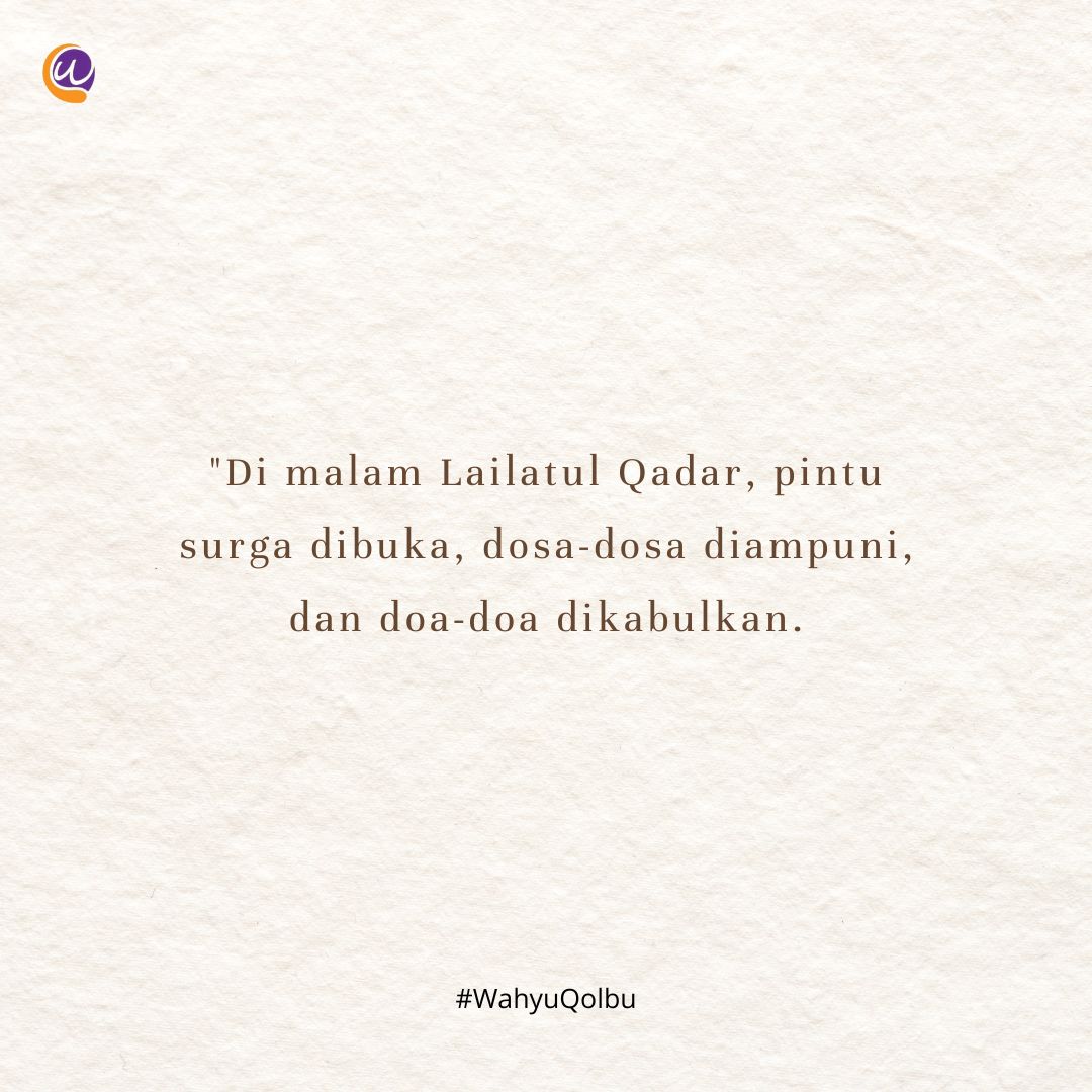 Mungkin kita memang tidak tahu pasti kapan tepatnya malam Lailatul Qadar itu, tapi tidak ada salahnya jika kita berlomba-lomba dalam kebaikan di bulan yang suci ini✨🥹

Ramadhan tinggal beberapa hari lagi, yuk lakukan yang terbaik untuk mendapat ridho-Nya