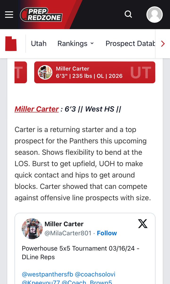 - Thank you @PrepRedzoneUT for the write up. Appreciate it 🙏🏽 #WestFB @westpanthersfb @coachsolovi @Kneeyou77 @CoachSiuhengalu @KeithLopati @Mahina21Pita @CarterMiriama @Terence53334887