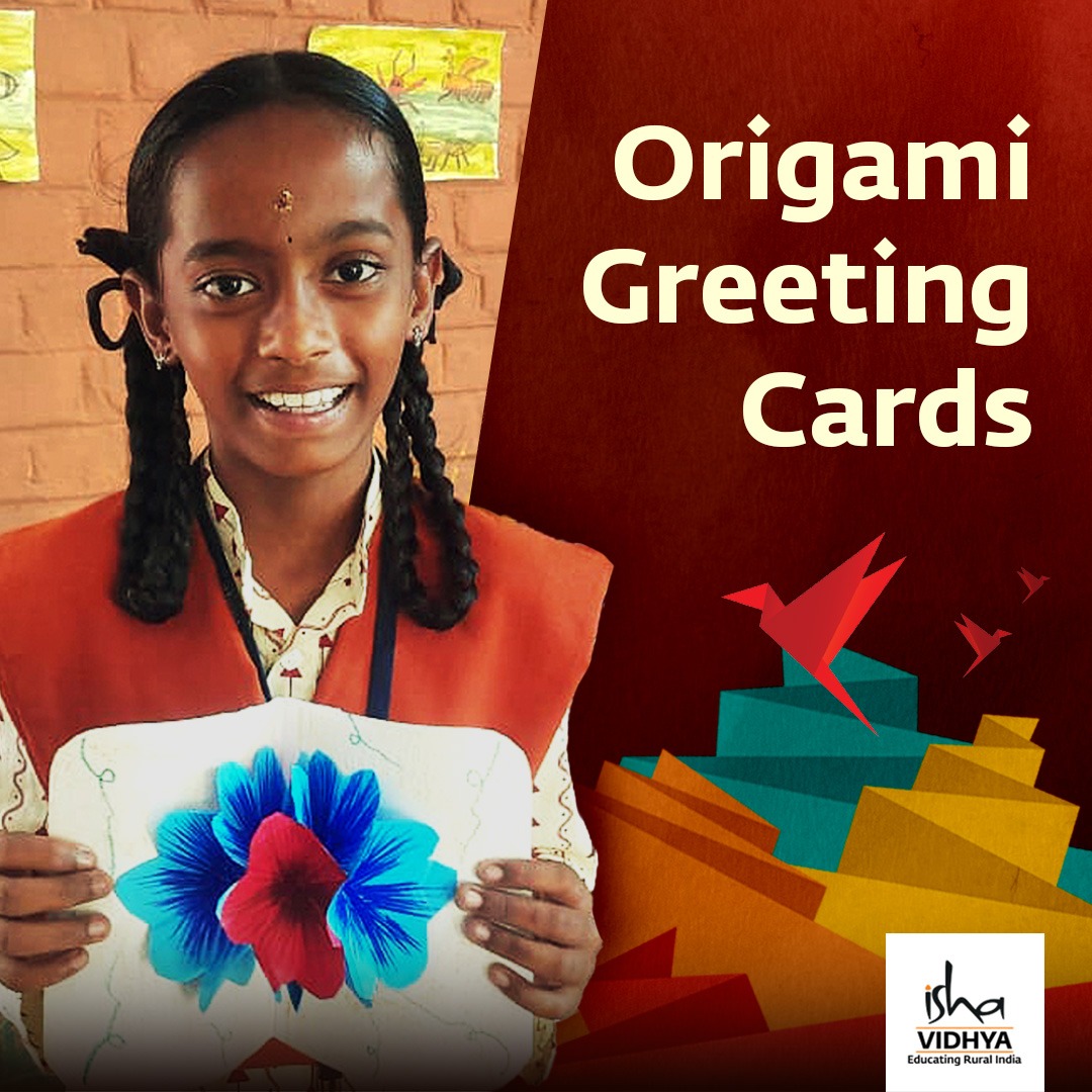 Students begin experimenting with greeting card designs from Class 1, and by Class 6, they learn to make pop-up cards with Origami – the Japanese art of paper folding. The students are always thrilled to learn this new art form and love their colorful pop-up creations.