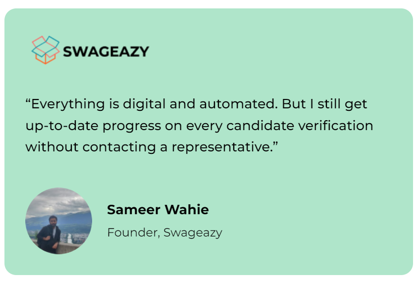 kar2905's tweet image. Hear directly from our users why our BGV tool, SpringVerify is a game-changer.

Authentic testimonials speak louder than any pitch.

Discover the difference at in.springverify.com

#CustomerLove #SpringVerify