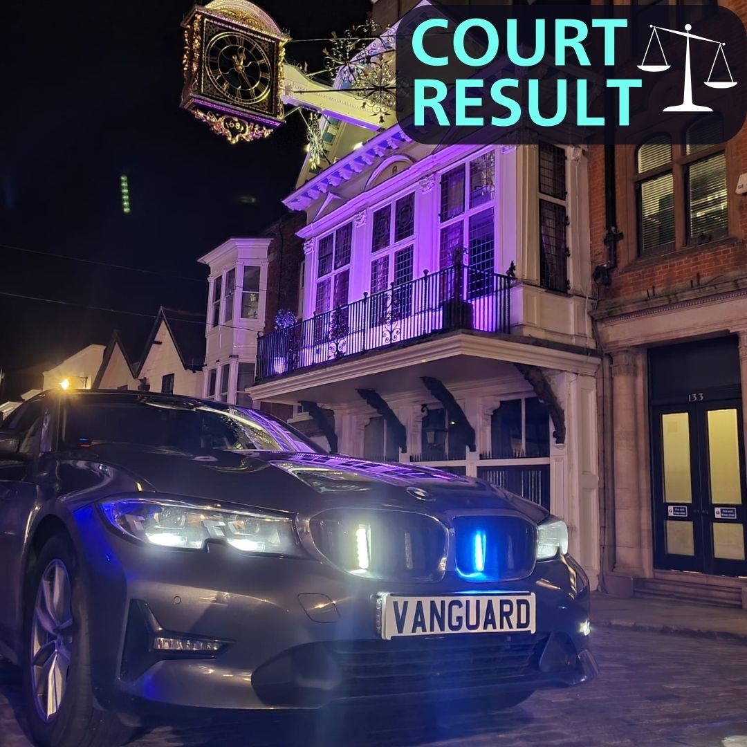 1st Oct 23, #VanguardRST saw a driver using their mobile phone in Guildford. Stopped, provided a positive #DrugWipe for cannabis, arrested, bloods taken. Results showed 5.3µg of THC; legal limit 2 Guilty pleas at court 36 month disq £253 in fine, cost & victim surcharge #Fatal5