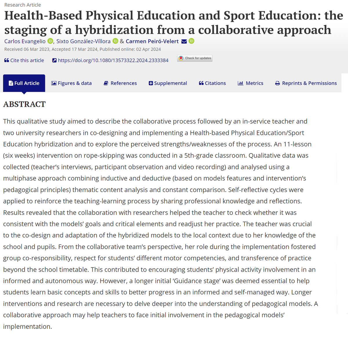 Very happy to share this article! Sometimes we only see the product, but behind the article there's a lot of work and reviews... Thanks to #CarmenPeiro and @SixtoGonzalezV for all the support and @SESJournal for the publication. 50 free online copies: tandfonline.com/eprint/YWANNST…