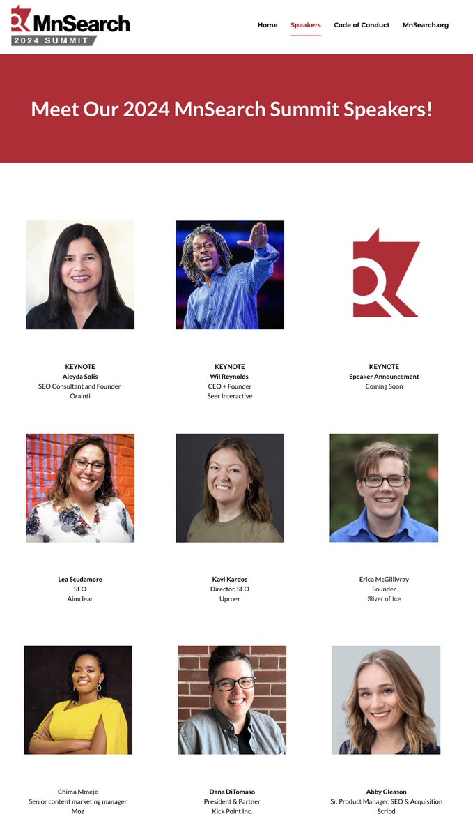 US Based SEOs 🇺🇸 The Early Bird Rate for the #MNSearchSummit (just $347 USD) ends in a few hours! Register now and join @chimammeje @danaditomaso @LeaScudamore @abbysuegleason @wilreynolds @emcgillivray and... yours truly, among many other 🔥 SEOs in St Paul in June 👇🤩…