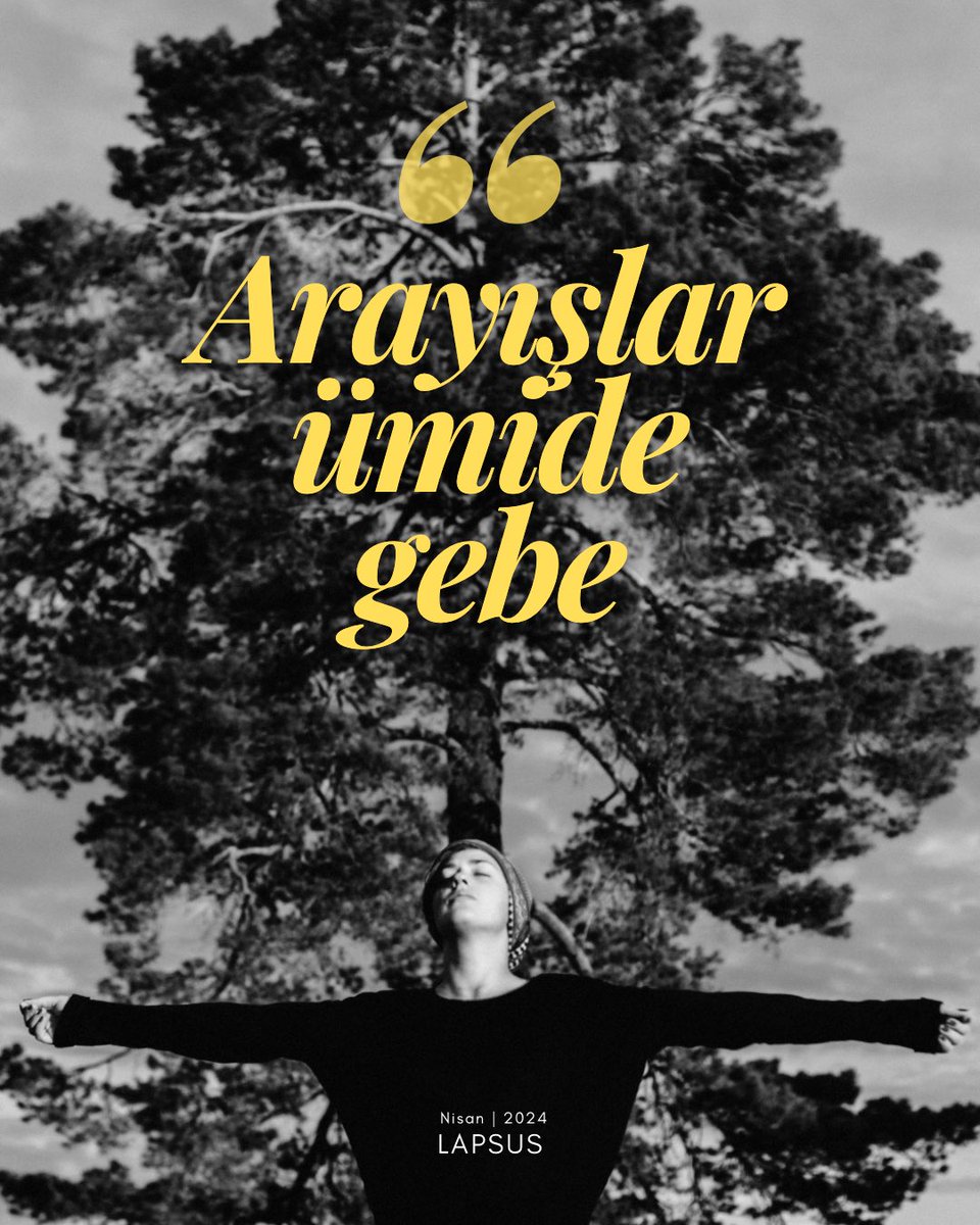 Lapsus Dergi (@lapsusdergi) on Twitter photo “Coşuyorum aşkının ihtimalleriyle
Bulmanın değil, aramanın sevinciyle.
Bulursam tükenir ümidim,
Arayışlar ümide gebe.”
Esra Bal
•Başka Türlüsü Mümkün•
lapsusdergi.com/2024/04/01/bas…
 
#edebiyat #şiir #siirsokakta #sevmek #hürriyet #aşk #gölge #nisan #lapsus 
#Lapsustaask “Coşuyorum aşkının ihtimalleriyle
Bulmanın değil, aramanın sevinciyle.
Bulursam tükenir ümidim,
Arayışlar ümide gebe.”
Esra Bal
•Başka Türlüsü Mümkün•
lapsusdergi.com/2024/04/01/bas…
 
#edebiyat #şiir #siirsokakta #sevmek #hürriyet #aşk #gölge #nisan #lapsus 
#Lapsustaask
