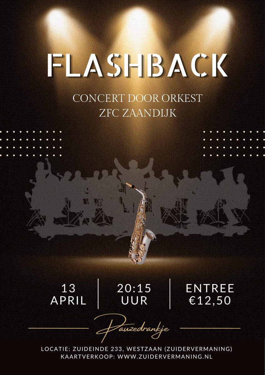 Smaakvol concert vol herinneringen. #Zuidervermaning #Westzaan #13april