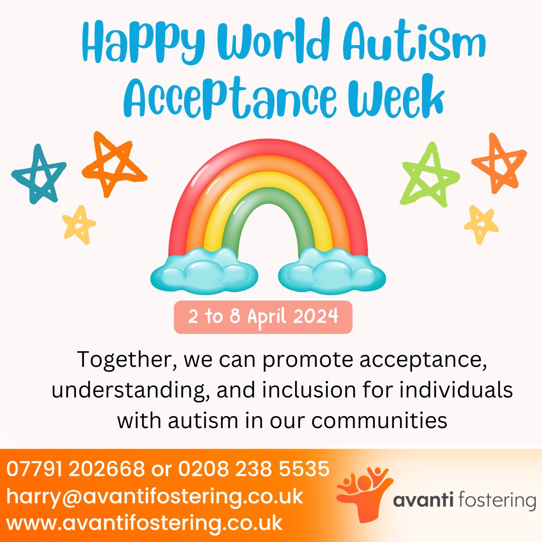 Thank you to @Autism for raising awareness about autism. 

For more information visit: autism.org.uk

#foster #fostering #autism #AutismAwareness #autistic #AutismAcceptance  #autismproud #autismcommunity #neurodiversity #neurodiversity #AutismAcceptanceWeek