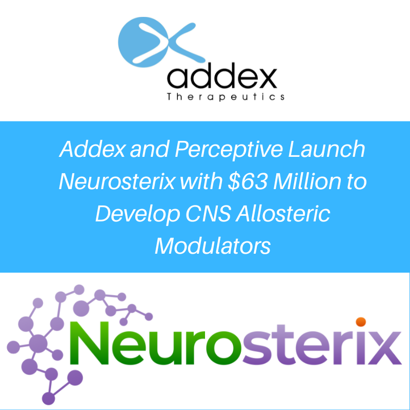 AddexPharma's tweet photo. With @PerceptiveAdvi2 Perceptive Advisors, we are excited to launch Neurosterix to develop #allostericmodulators for #neurologicaldisorders. With technology and preclinical assets from Addex, Neurosterix will use its $63M #SeriesA to accelerate development towards the clinic https://t.co/LpuhAupmhB