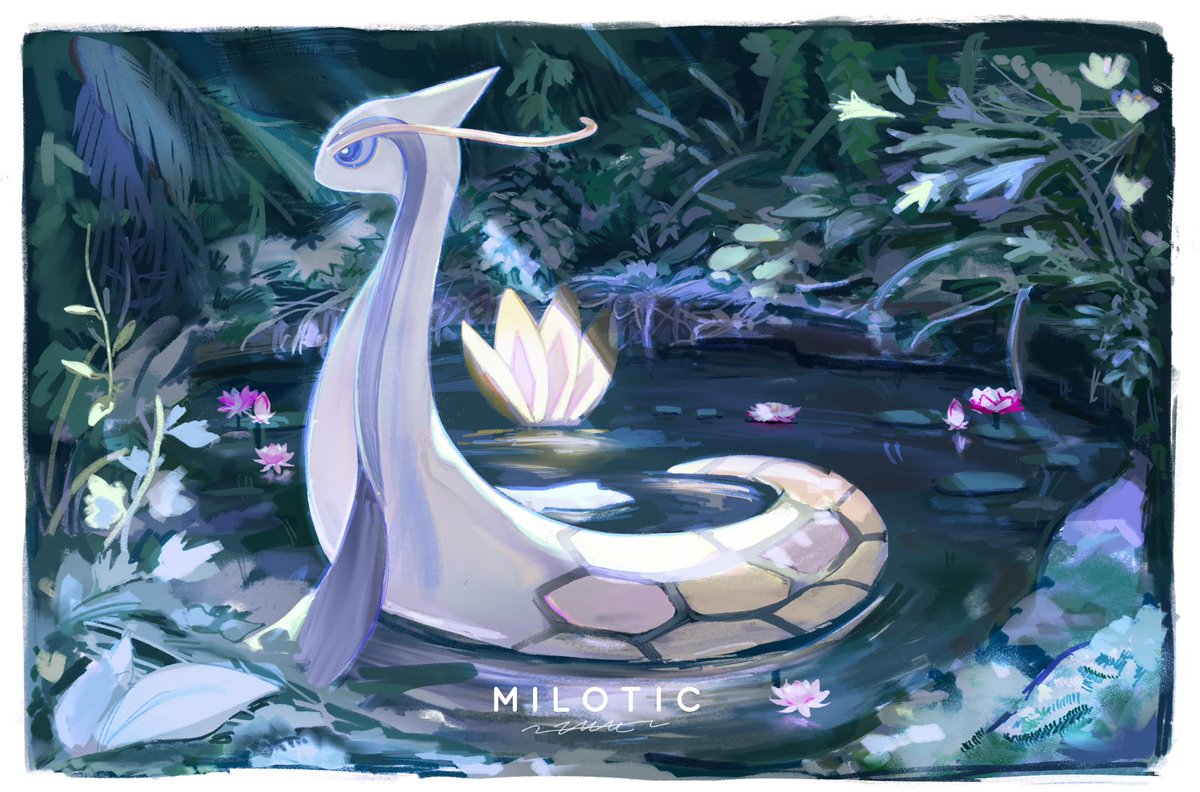 solo blue eyes flower outdoors water pokemon (creature) no humans  illustration images