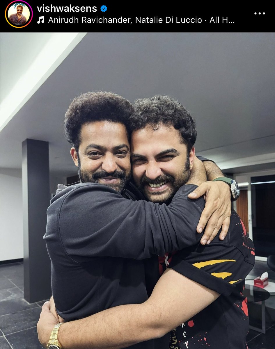 Hero @VishwakSenActor posted on #Instagram with our @tarak9999 anna ♥️♥️ #JrNTR #ManOfMassesNTR #Devara