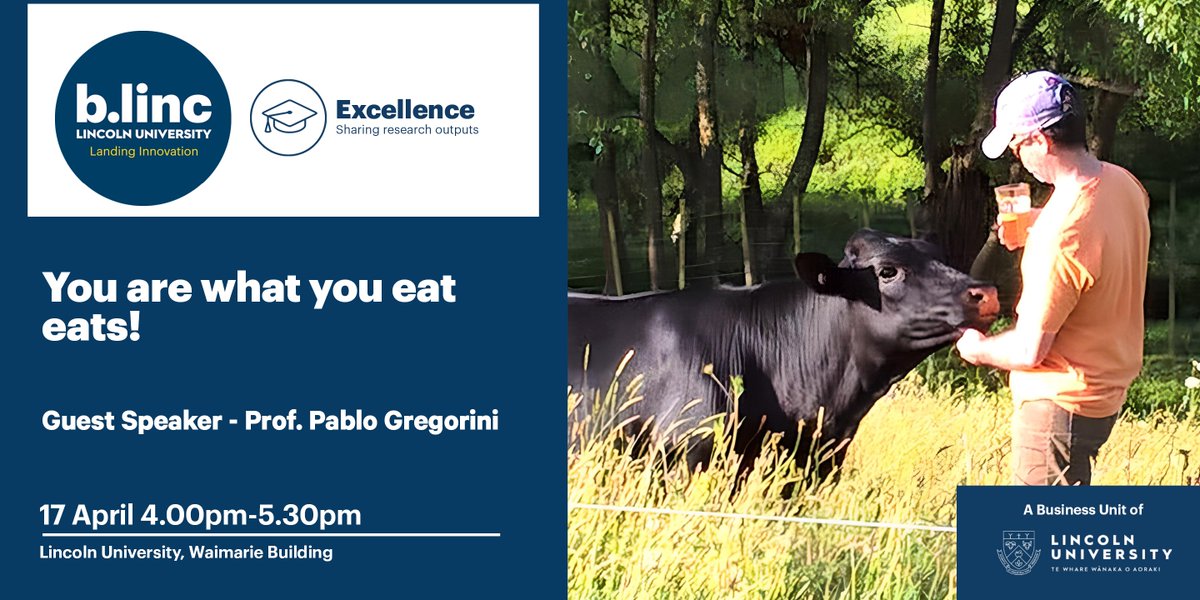 Interested in improving agricultural sustainability? Don't miss the chance to join Professor Pablo Gregorini as he discusses the creation of ethical and sustainable foodscapes with our productive lands. Register here: blincinnovation.com/upcoming-events