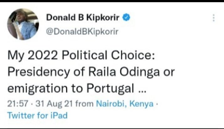 If people lived true to their word, today @DonaldBKipkorir could not be in Kenya. But juu ya uwongo mob, jamaa ako Karen akizusha juu ya viosk kwa Barabara 😁😁 Sonko Gideon Moi Murkomen