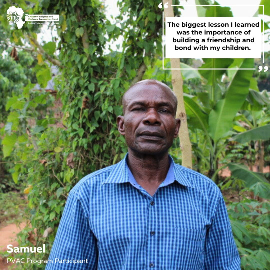 Meet Samuel, a father of five and spouse of ten years. We recently chatted with him about his experience with a Prevention of Violence Against Children and Young People (PVAC) , parenting group. To read more about Samuel’s journey, click the links below: crvpf.org/from-punishmen…