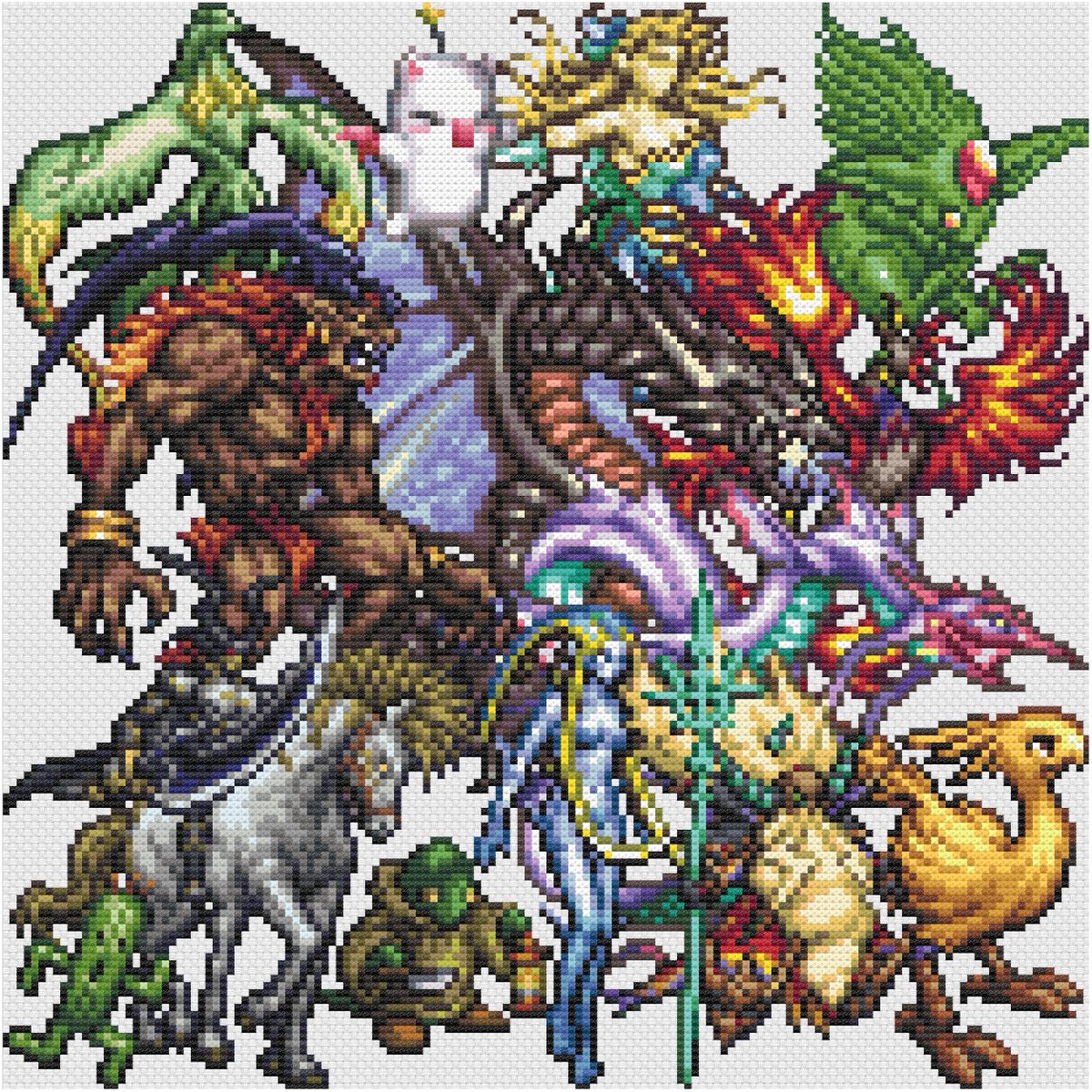 Final Fantasy Summons Stitch Along (SAL)
It's finally here! Super proud to collaborate with <a href="/Duomtl/">Adam Rotondo (DuoMTL)</a> on this year's stitch along!

🐉 14 Summons
🎨 110 colours
📏 150 W x 150 H
🪡 16,829 stitches

Grab the pattern for free and I hope you all enjoy!
bit.ly/3TLD4FP