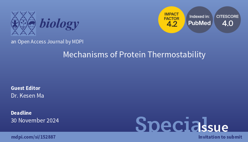 📢 Submission deadline extended for Special Issue on Mechanisms of #ProteinThermostability! Welcome to read and contribute to advance our understanding of protein stability and its applications in biotechnology. Explore more at: mdpi.com/si/152887 #Bioengineering #Research