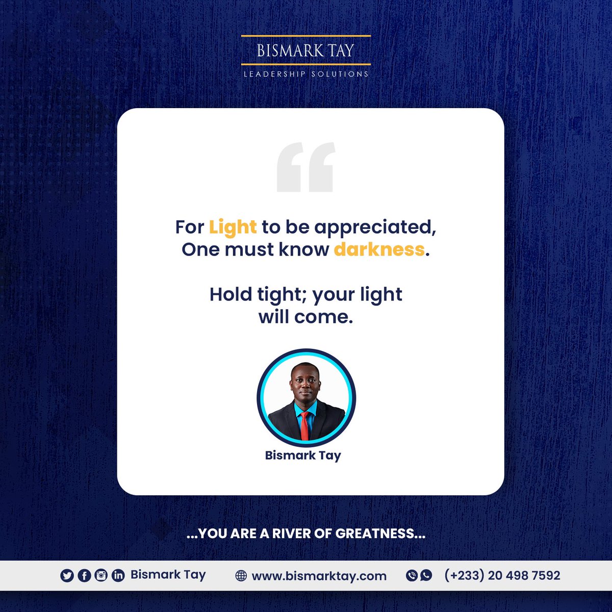 Keep holding tight, your light is coming!