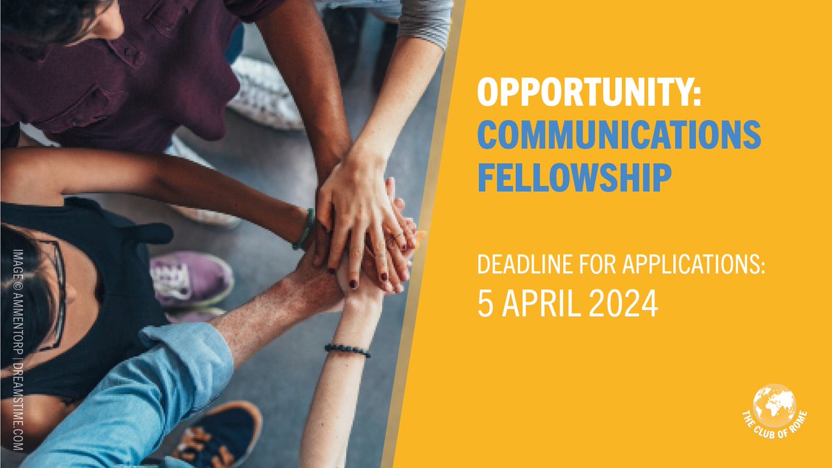 ⏰ There are a few days left to apply for The Club of Rome Communications Fellowship. This remote placement is ideal for early-career #comms professionals interested in sustainability & #SystemsChange. 👉 Apply now: clubofrome.org/vacancy/2024-c…