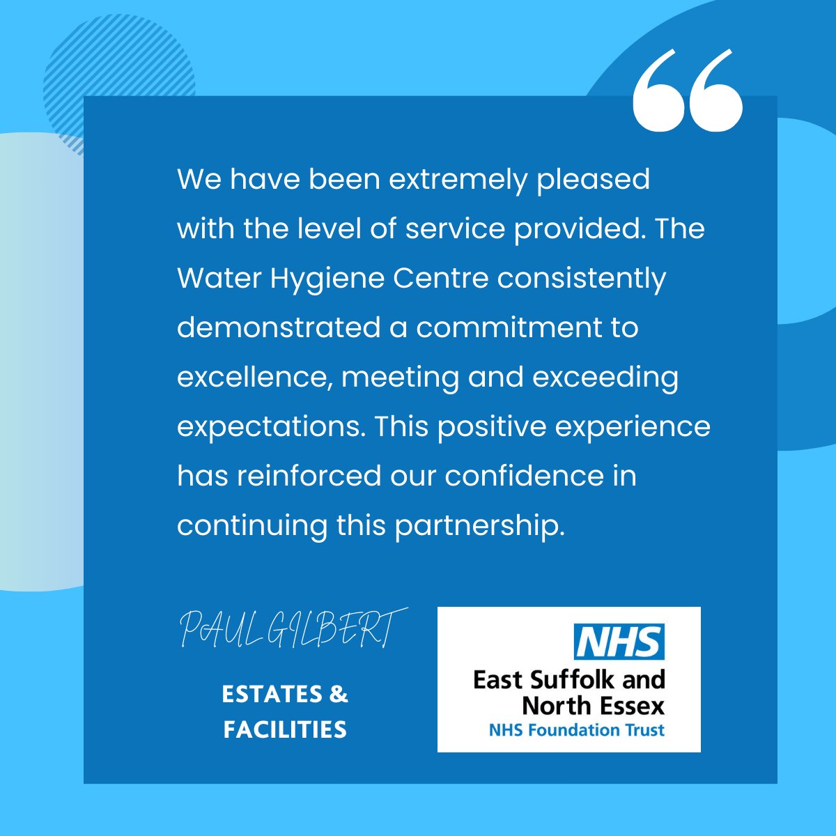 Congratulations to our Senior Consultant - Roy, who has once again delivered exceptional service as our Authorising Engineer (Water), leaving yet another happy client satisfied. #legionella #healthcare #hospital
